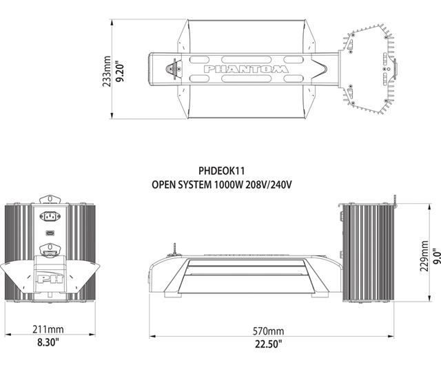 Phantom 50 Series Commercial DE 1000W Open System 208/240V Specs